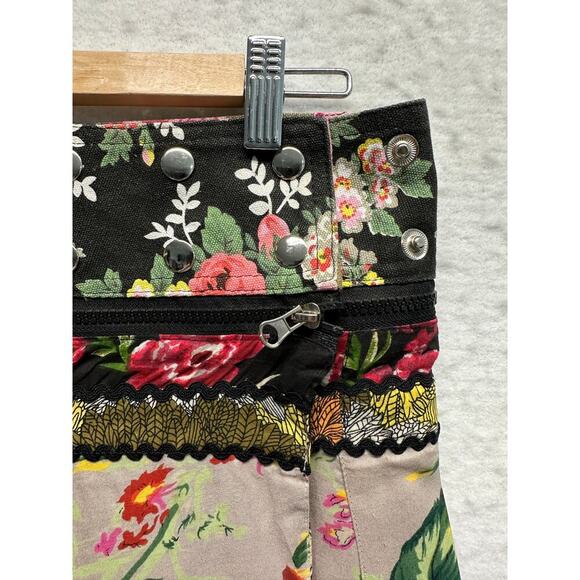Zand Amsterdam Reversible Boho Mini Skirt Floral & Paisley Snap Waist Festival - Picture 5 of 10
